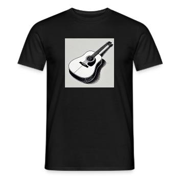 Guitar - Vintage - Country - Band - Freedom - Men's T-Shirt - black - Front - AI Model Male 178 light (178cm)