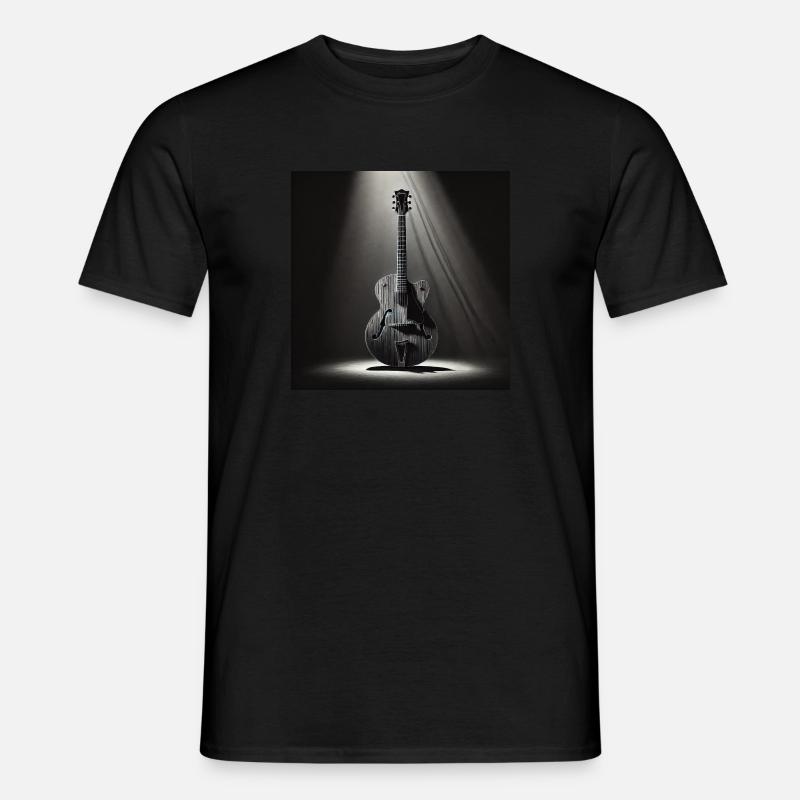 Schwarz-Weiß Gemälde einer E-Gitarre - Männer T-Shirt - Schwarz