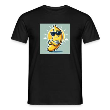 Banana Style: Sunny & Smooth - Men's T-Shirt - black - Front - AI Model Male 178 light (178cm)