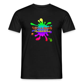 Life's a sketch - draw outside the lines - Men's T-Shirt - black - Front - AI Model Male 178 light (178cm)