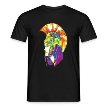Fier guerrier avec casque Sparta - T-shirt homme - noir - Devant - AI Model Male 178 light (178cm)