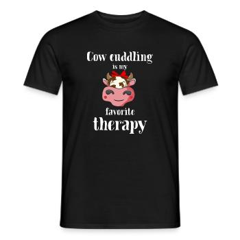 Vache câlin vache câlin câlin câlin thérapie - T-shirt homme - noir - Devant - AI Model Male 178 light (178cm)