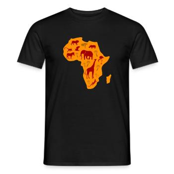 African Safari Afrika Serengeti Kontinent Wildnis - Männer T-Shirt - Schwarz - Vorne - AI Model Male 178 light (178cm)