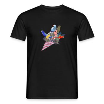 Glace aux perroquets tropicaux - T-shirt homme - noir - Devant - AI Model Male 178 light (178cm)