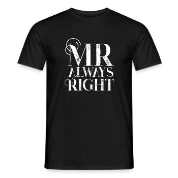 Mr Always Right - Partnerlook Design to Mrs Right - Men's T-Shirt - black - Front - AI Model Male 178 light (178cm)