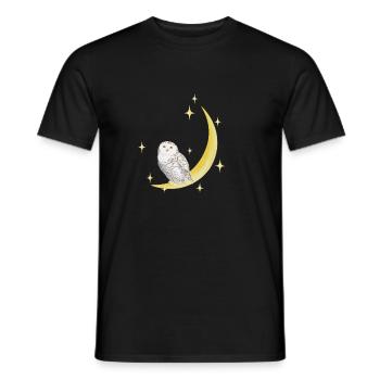 Magical Owl with Moon and Stars - Men's T-Shirt - black - Front - AI Model Male 178 light (178cm)