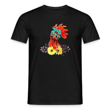 Poulet poules poules poules à lunettes - T-shirt homme - noir - Devant - AI Model Male 178 light (178cm)