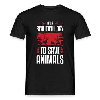 tierscützer tiere - Männer T-Shirt - Schwarz - Vorne - AI Model Male 178 light (178cm)