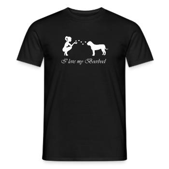 Boerboel mit Frau - Männer T-Shirt - Schwarz - Vorne - AI Model Male 178 light (178cm)