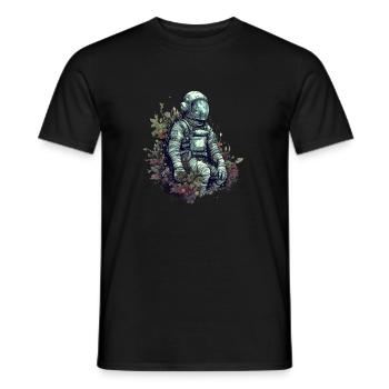 Astronaut overgrown with plants - Surreal - Men's T-Shirt - black - Front - AI Model Male 178 light (178cm)