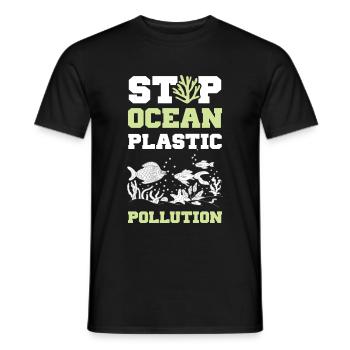 Plastic Save the Ocean - Men's T-Shirt - black - Front - AI Model Male 178 light (178cm)