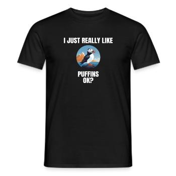 Papageientaucher Küstenvögel Papageientaucher - Männer T-Shirt - Schwarz - Vorne - AI Model Male 178 light (178cm)