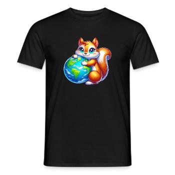 Squirrel for Earth Environmental Protection Nature Conservation - Men's T-Shirt - black - Front - AI Model Male 178 light (178cm)