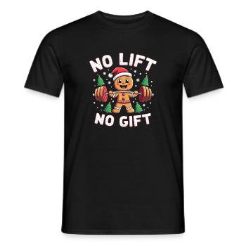 No Lift No Gift - Bodybuilder Gingerbread Man - T-shirt homme - noir - Devant - AI Model Male 178 light (178cm)