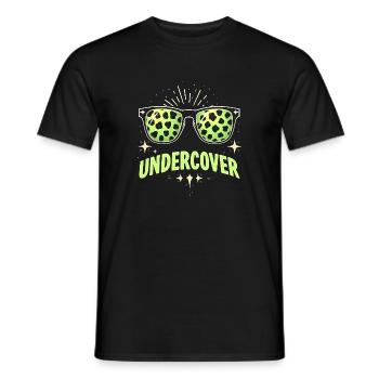 Lunettes de soleil drôles et costume de discours infiltré - T-shirt homme - noir - Devant - AI Model Male 178 light (178cm)