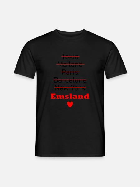 Emsland Heimatliebe regional - Männer T-Shirt - Schwarz
