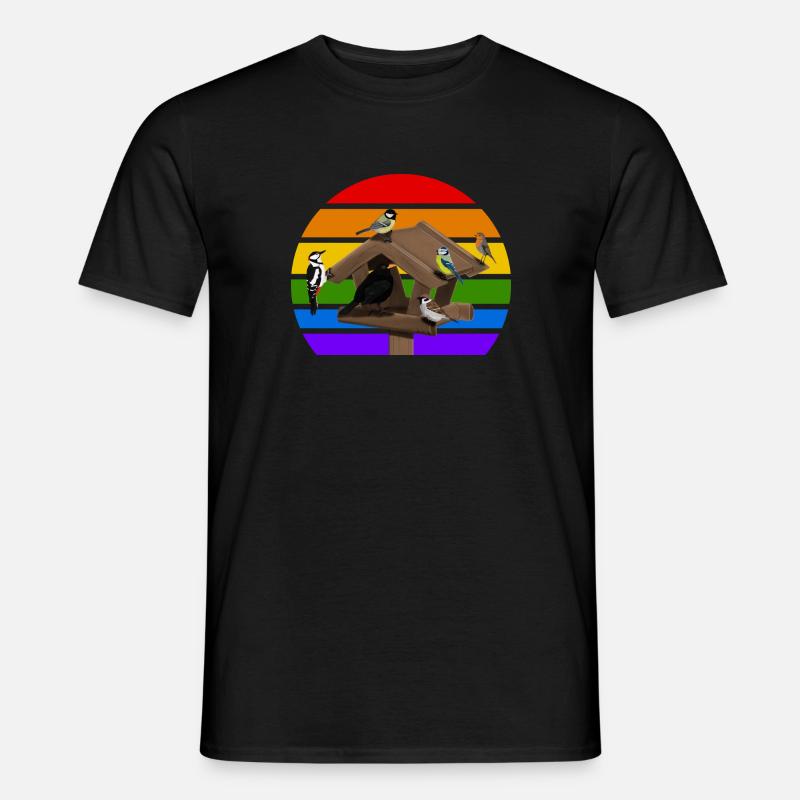 Vogelhaus Vogel Regenbogen Vielfalt Singvogel - Männer T-Shirt - Schwarz