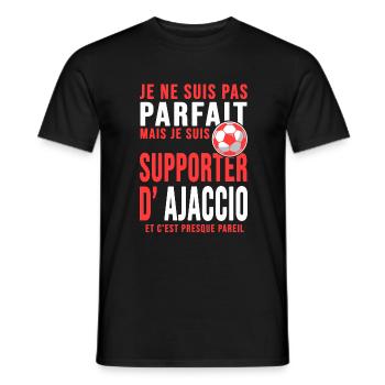 supporter football ajaccio foot Club ajaccien - T-shirt homme - noir - Devant - AI Model Male 178 light (178cm)