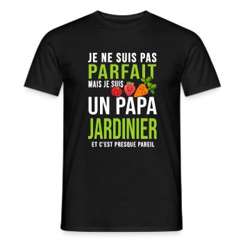 papa jardinier pas parfait papa jardinier jardin - T-shirt homme - noir - Devant - AI Model Male 178 light (178cm)