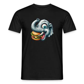 Elephant Burger Hamburger Restauration rapide - T-shirt homme - noir - Devant - AI Model Male 178 light (178cm)