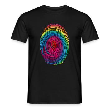Fingerabdruck Gay Pride - Männer T-Shirt - Schwarz - Vorne - AI Model Male 178 light (178cm)