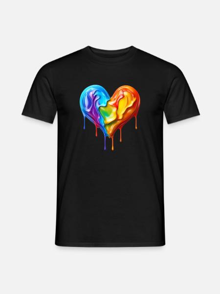 Schmelzendes Herz - Männer T-Shirt - Schwarz