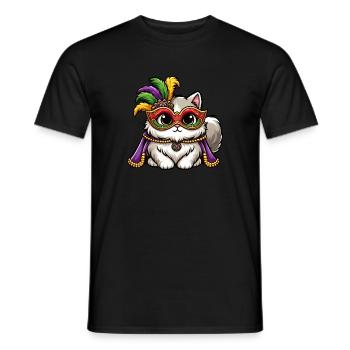 Mardi Gras Perserkatze Maskierte Katzenverkleidung - Männer T-Shirt - Schwarz - Vorne - AI Model Male 178 light (178cm)