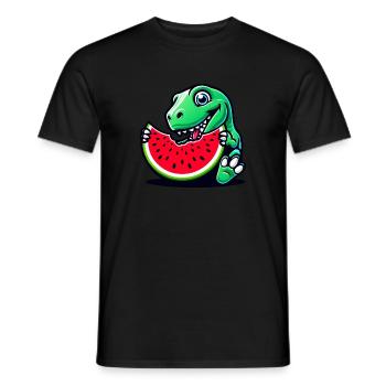 Sweet T-Rex Dino mange de la pastèque plus fruitée - T-shirt homme - noir - Devant - AI Model Male 178 light (178cm)