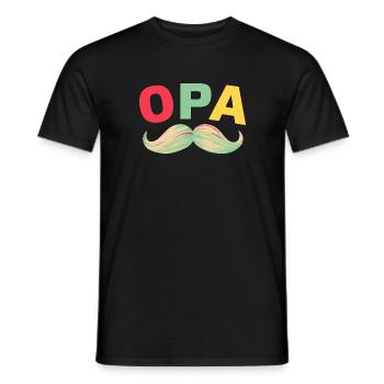 Opa Mustache Bester Opa Geburtstag Du wirst Opa - Männer T-Shirt - Schwarz - Vorne - AI Model Male 178 light (178cm)
