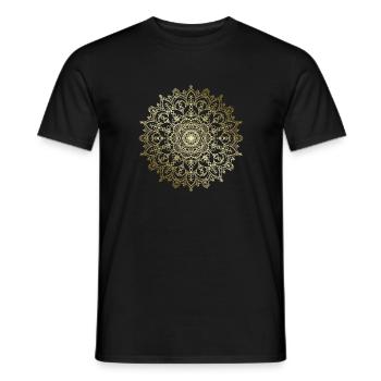 Mandala détaillé d'or - T-shirt homme - noir - Devant - AI Model Male 178 light (178cm)
