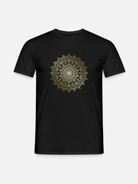 Gouden gedetaileerde mandala - Mænd T-shirt - sort