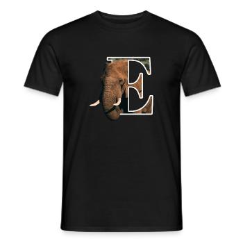 E Elephant Alphabet Tiere - Männer T-Shirt - Schwarz - Vorne - AI Model Male 178 light (178cm)