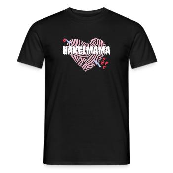 Häkelmama! Häkeln Mutter rosa Herz rot pink Mama - Männer T-Shirt - Schwarz - Vorne - AI Model Male 178 light (178cm)