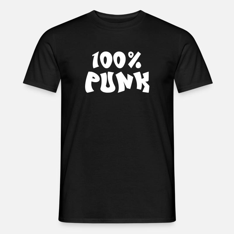 100% Punk - Männer T-Shirt - Schwarz