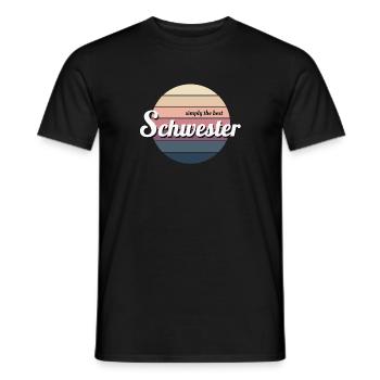 Schwester - simply the best - Vintage - Sprüche - Männer T-Shirt - Schwarz - Vorne - AI Model Male 178 light (178cm)