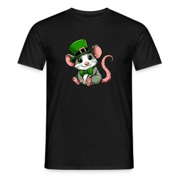 St. Patrick's Day Sweet Rat - Men's T-Shirt - black - Front - AI Model Male 178 light (178cm)