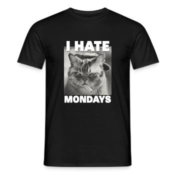 I hate mondays saying cat monday funny - Men's T-Shirt - black - Front - AI Model Male 178 light (178cm)