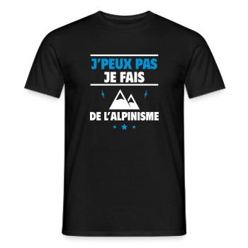 je fais de l alpinisme, je grimpe en montagne - T-shirt homme - noir - Devant - AI Model Male 178 light (178cm)