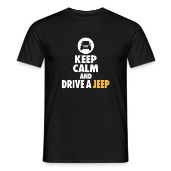 restez calme et conduisez une jeep - T-shirt homme - noir - Devant - AI Model Male 178 light (178cm)