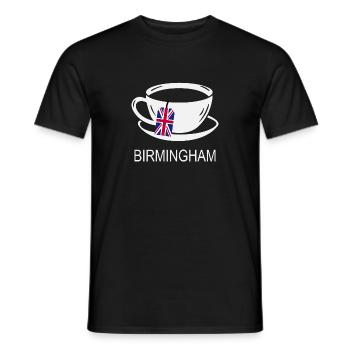 Birmingham Tea Cup UK Flag Teabag - Men's T-Shirt - black - Front - AI Model Male 178 light (178cm)