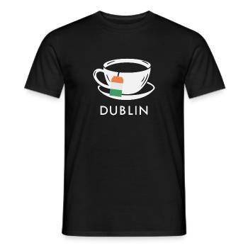 Dublin Tea Cup UK Flag Teabag - Men's T-Shirt - black - Front - AI Model Male 178 light (178cm)