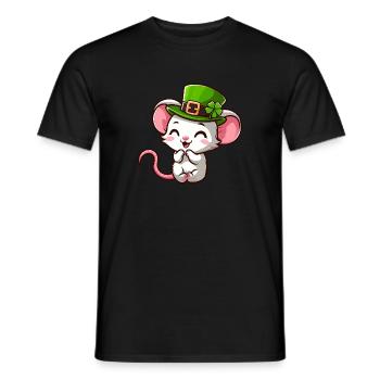 St. Patrick's Day Mouse Celebration - Men's T-Shirt - black - Front - AI Model Male 178 light (178cm)