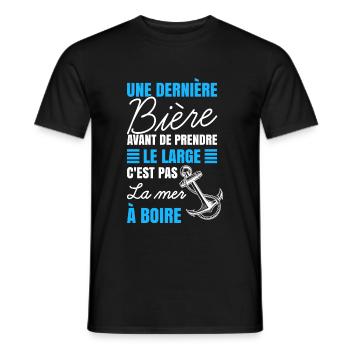 Humour Marin Bière Mer - T-shirt homme - noir - Devant - AI Model Male 178 light (178cm)