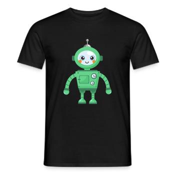 Robot with motif Vector Comics Baby Boys Children - Men's T-Shirt - black - Front - AI Model Male 178 light (178cm)