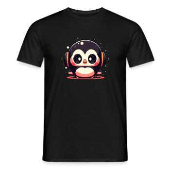Penguin with sunglasses, Antarctic bird - Men's T-Shirt - black - Front - AI Model Male 178 light (178cm)
