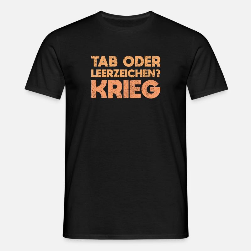 Tab Oder Leerzeichen? Krieg - Männer T-Shirt - Schwarz