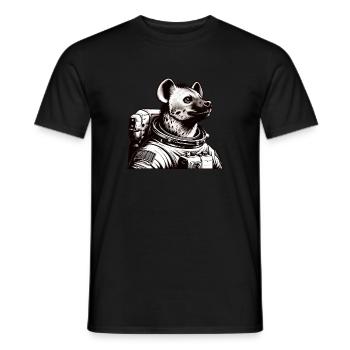 Hyäne Astronaut Weltraum Abenteuer - Männer T-Shirt - Schwarz - Vorne - AI Model Male 178 light (178cm)