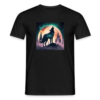 The Wolf of the Full Moon - Men's T-Shirt - black - Front - AI Model Male 178 light (178cm)