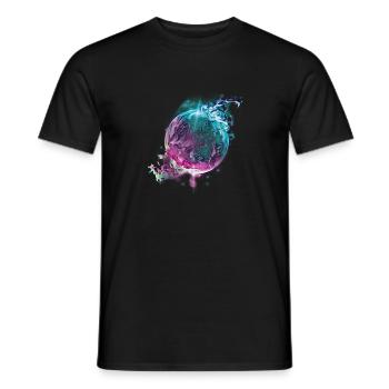 Flame planet - Men's T-Shirt - black - Front - AI Model Male 178 light (178cm)