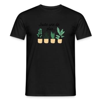 juste une de plus, aime les plantes - T-shirt homme - noir - Devant - AI Model Male 178 light (178cm)